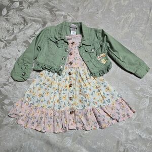 Little Lass Floral Dress Girl Size 2T Jacket Lightweight Fairy Bohochic Prairie
